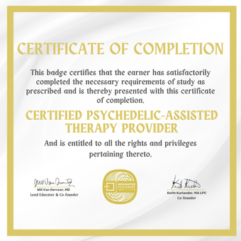 certified psychedelic-assisted therapy provider